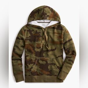 J Crew Women’s Vintage Fleece Camo Hoodie—Size Medium